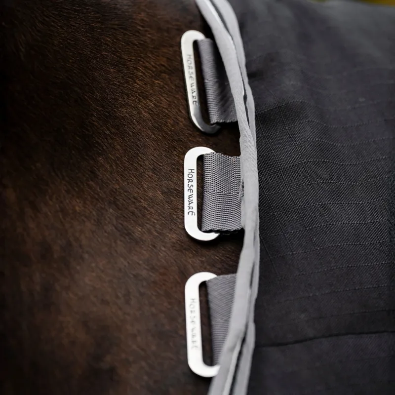 Rambo 100g Stable Blanket - Black/Thunderstorm Grey/Silver-1
