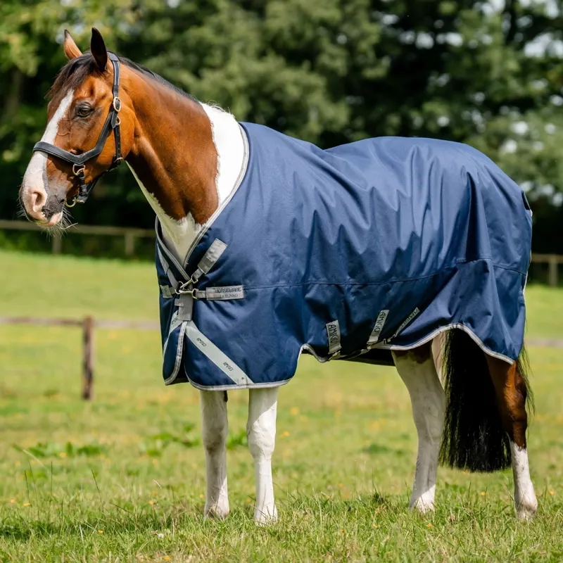 Amigo 1200D 50g Standard Neck Turnout Blanket - Navy/Titanium Grey/Silver