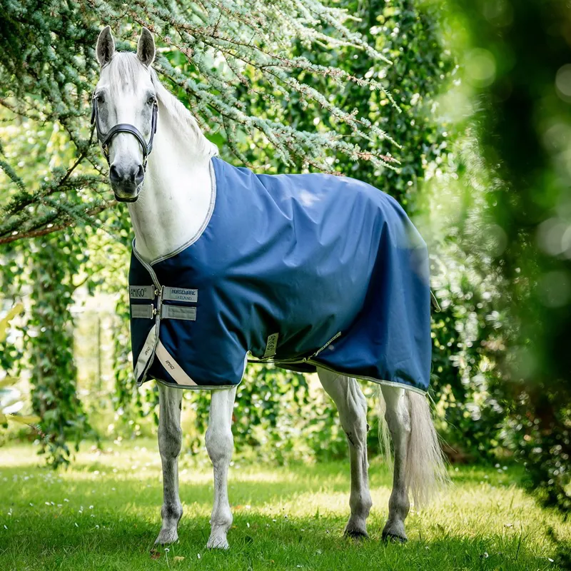 Amigo Bravo 12 Original 0g Turnout Sheet - Navy/Titanium Grey/Silver-2