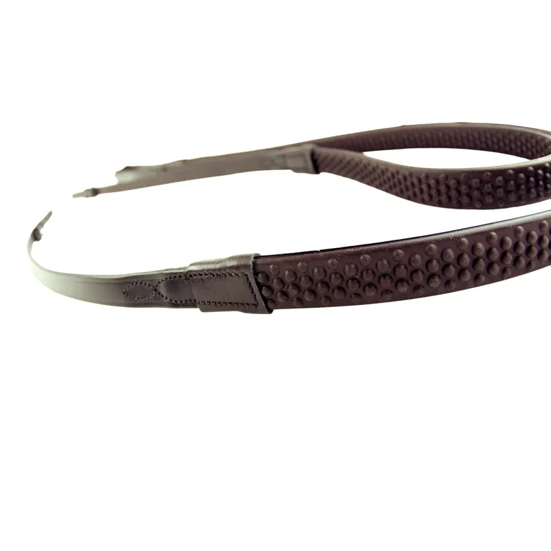 Dever Ascot Bio Grip Buckled Reins - Extra Full - Brown-1