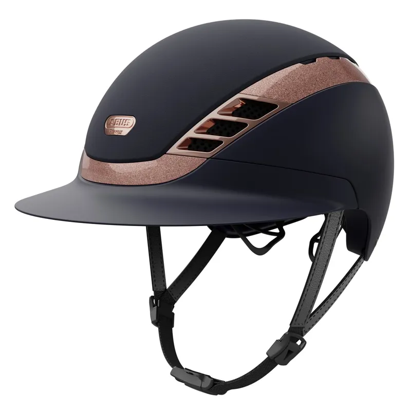 Abus x Pikeur AirLuxe Supreme Lady Visor Helmet - Midnight Blue/Rose