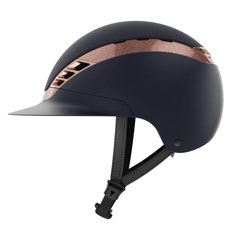 Abus x Pikeur AirLuxe Supreme Lady Visor Helmet - Midnight Blue/Rose-2