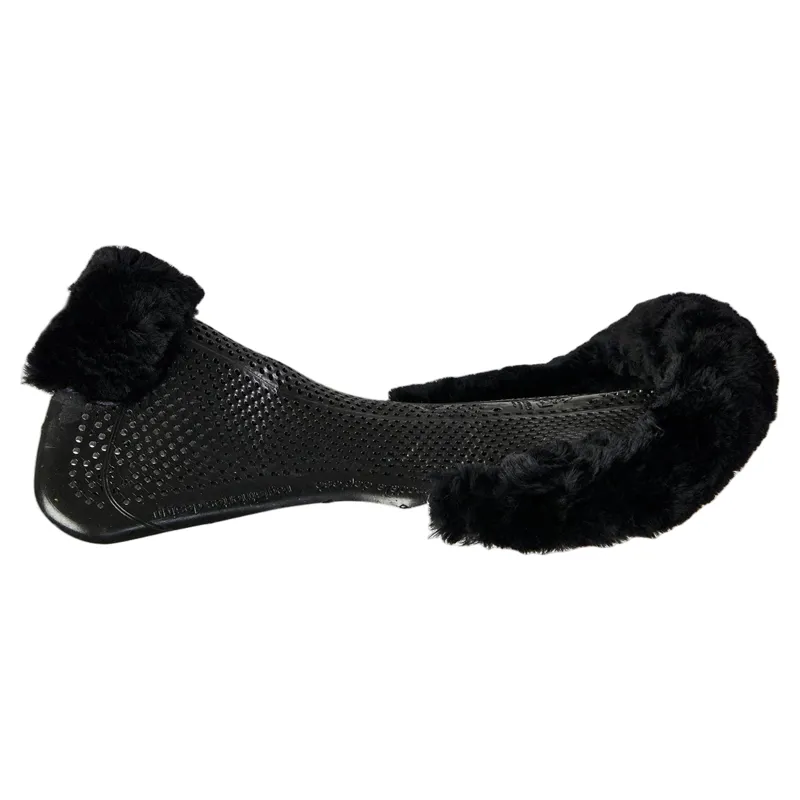 Acavallo Classic Non-Slip Sheepskin Cut Out Gel Half Pad - Black-1