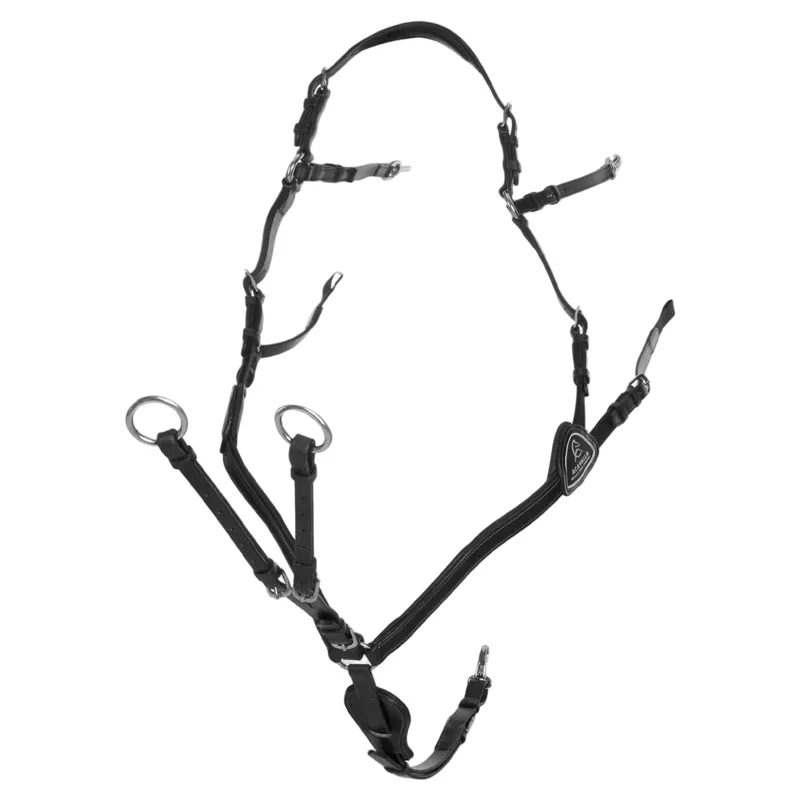 Acavallo Five-Point Calfskin Elastic Breastplate - Black