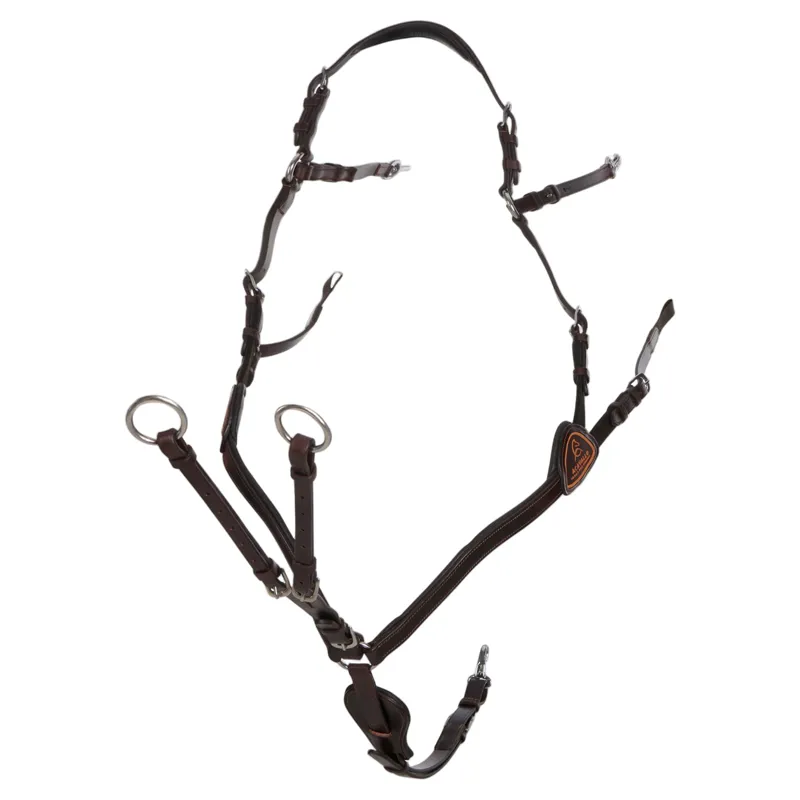 Acavallo Five-Point Calfskin Elastic Breastplate - Brown