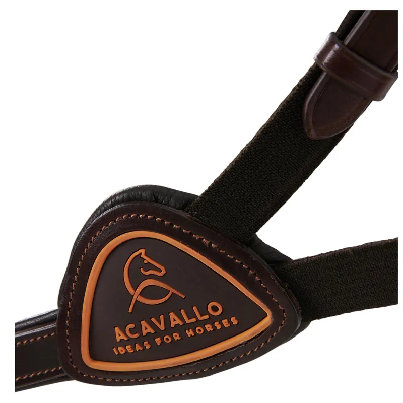Acavallo Five-Point Calfskin Elastic Breastplate - Brown-5