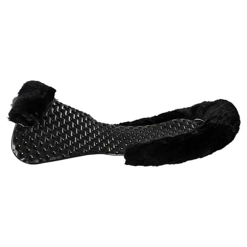Acavallo NS-S Respira-S Cut-Out Flat Sheepskin Gel Pad - Black/Black-1