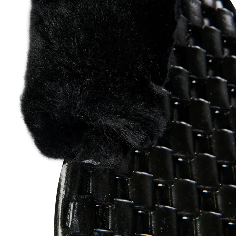 Acavallo NS-S Respira-S Cut-Out Flat Sheepskin Gel Pad - Black/Black-3