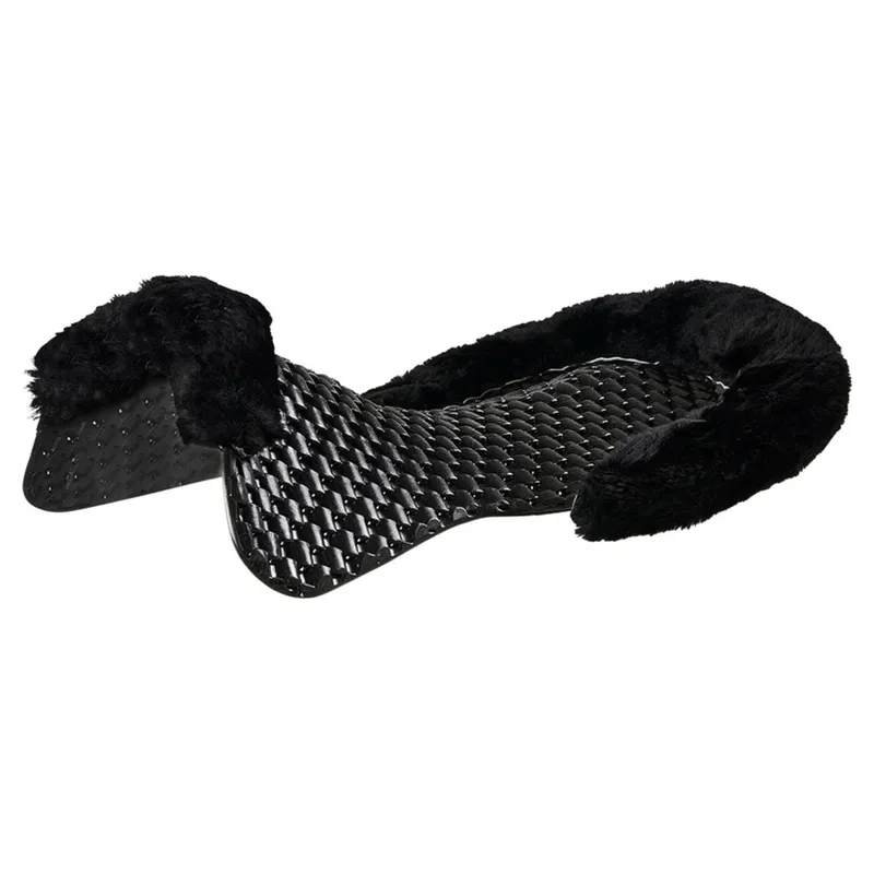 Acavallo NS-S Respira-S Cut-Out Flat Sheepskin Gel Pad - Black/Black