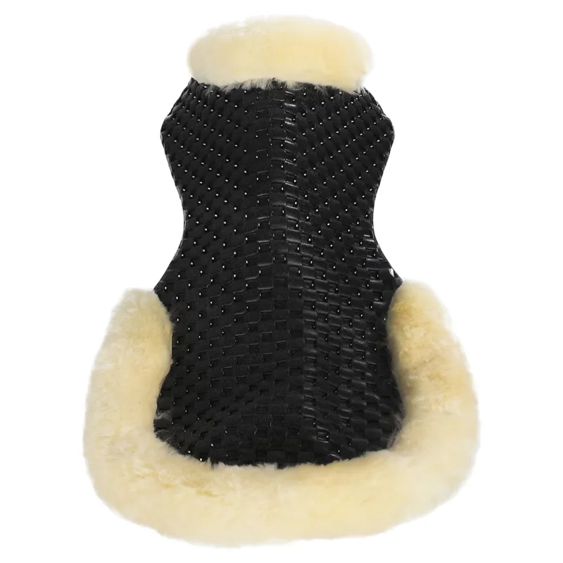 Acavallo NS-S Respira-S Cut-Out Flat Sheepskin Gel Pad - Black/Natural-2