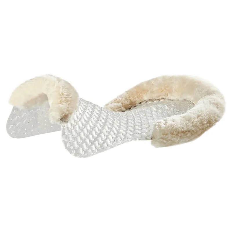 Acavallo NS-S Respira-S Cut-Out Flat Sheepskin Gel Pad - Transparent/Clear