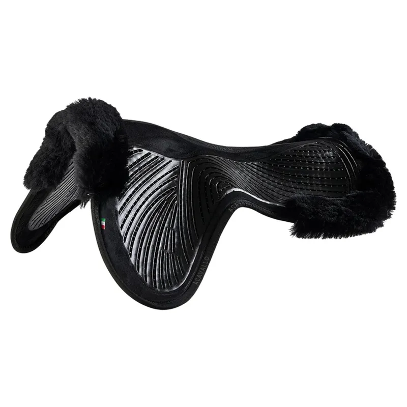Acavallo SP JCCS CW-CS Suede Twin-Sided Grip Sheepskin Gel Pad - Black/Black