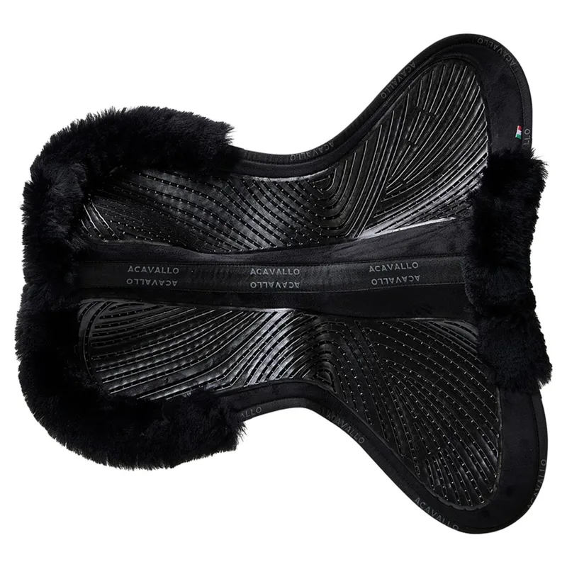 Acavallo SP JCCS CW-CS Suede Twin-Sided Grip Sheepskin Gel Pad - Black/Black-2