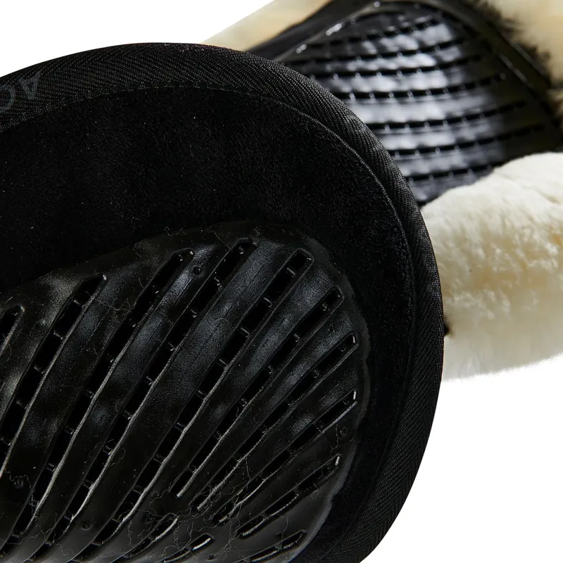 Acavallo SP JCCS CW-CS Suede Twin-Sided Grip Sheepskin Gel Pad - Black/Natural-4