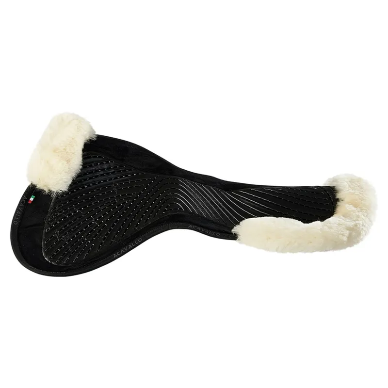 Acavallo SP JCCS CW-CS Suede Twin-Sided Grip Sheepskin Gel Pad - Black/Natural-1