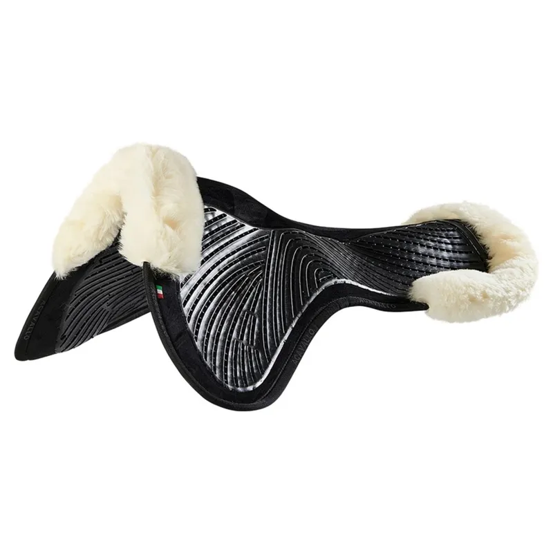 Acavallo SP JCCS CW-CS Suede Twin-Sided Grip Sheepskin Gel Pad - Black/Natural
