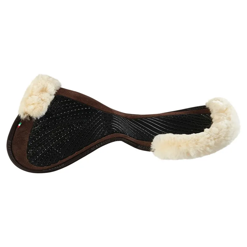 Acavallo SP JCCS CW-CS Suede Twin-Sided Grip Sheepskin Gel Pad - Brown/Natural-1