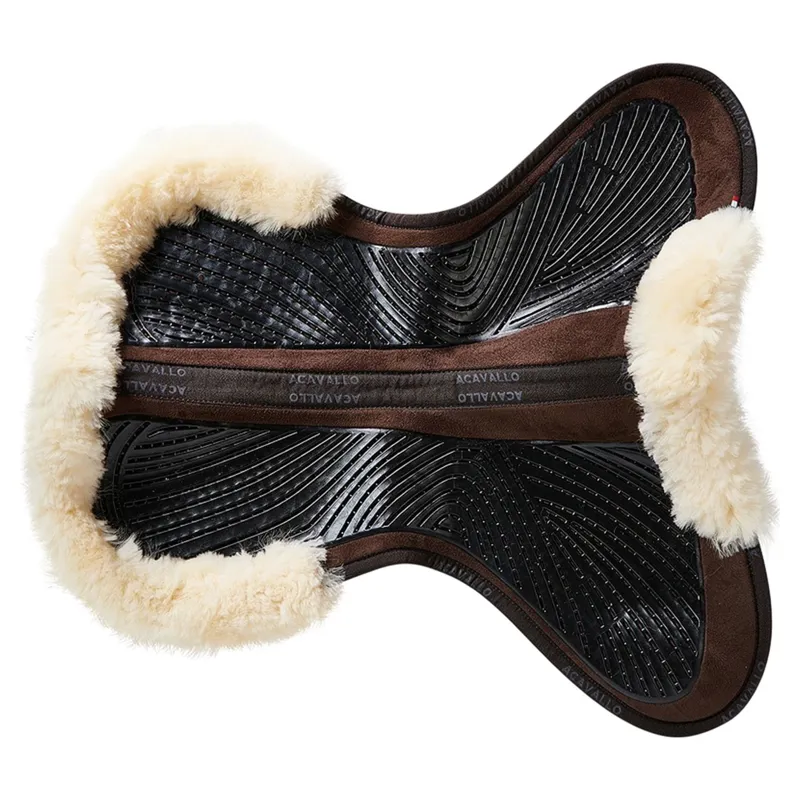 Acavallo SP JCCS CW-CS Suede Twin-Sided Grip Sheepskin Gel Pad - Brown/Natural-2