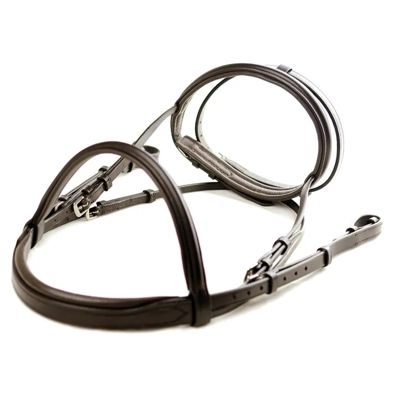 Dever Ascot Comfort Padded Flash Bridle - Brown-2