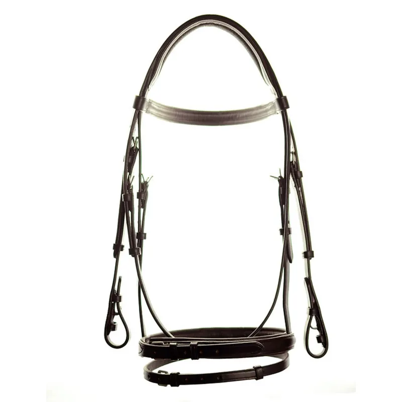 Dever Ascot Comfort Padded Flash Bridle - Brown-4