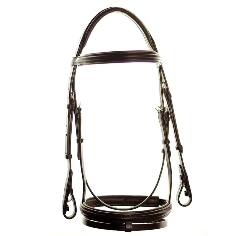 Dever Ascot Comfort Padded Flash Bridle - Brown