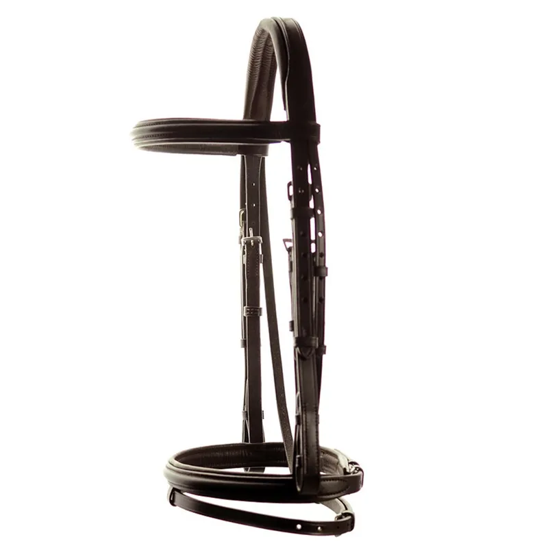 Dever Ascot Comfort Padded Flash Bridle - Brown-1