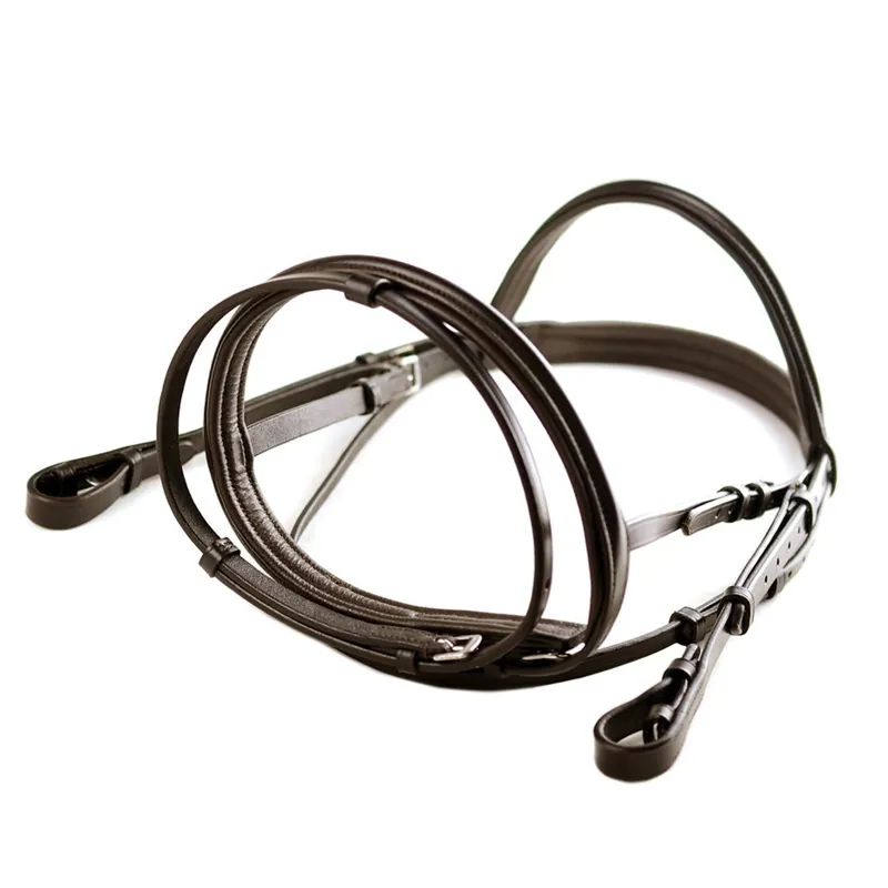 Dever Ascot Comfort Padded Flash Bridle - Brown-3