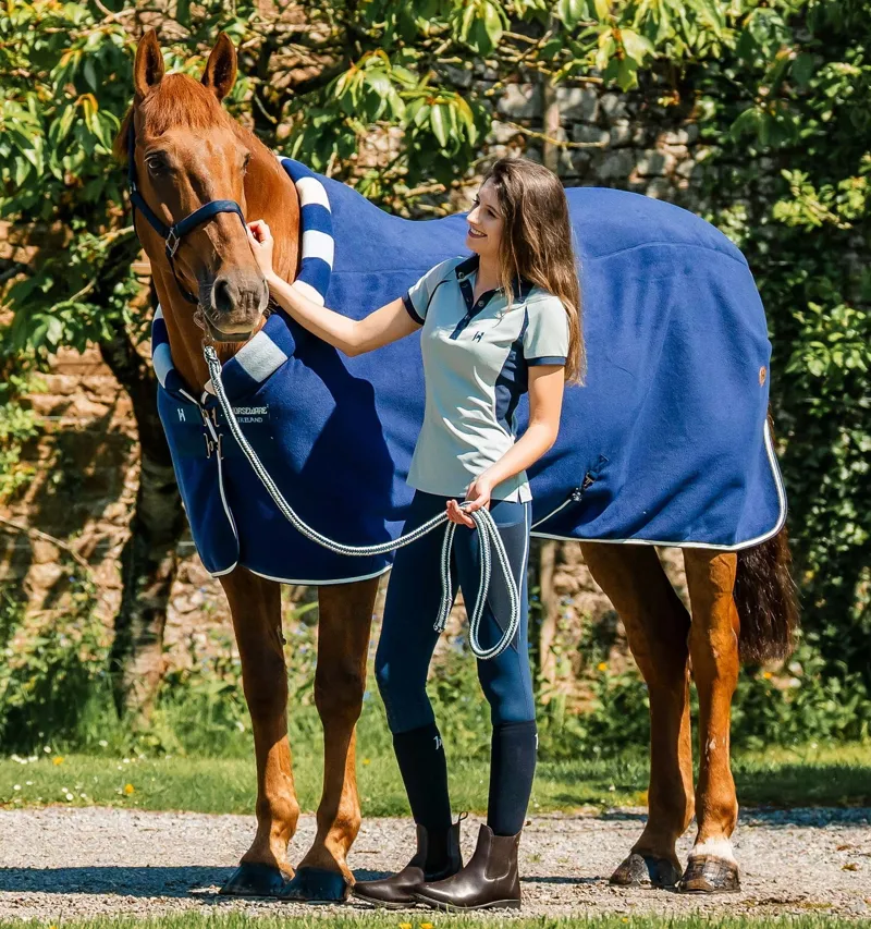 Horseware Newmarket Cozy Fleece Cooler - Witney Navy Stripes-7