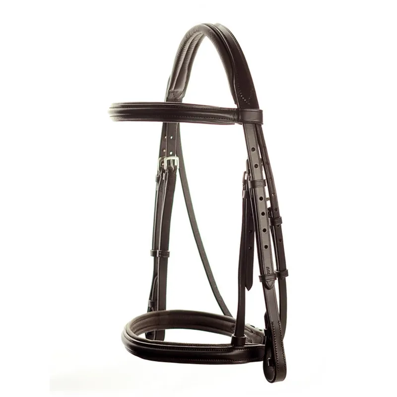 Dever Ascot Comfort Padded Show Bridle - Brown-1