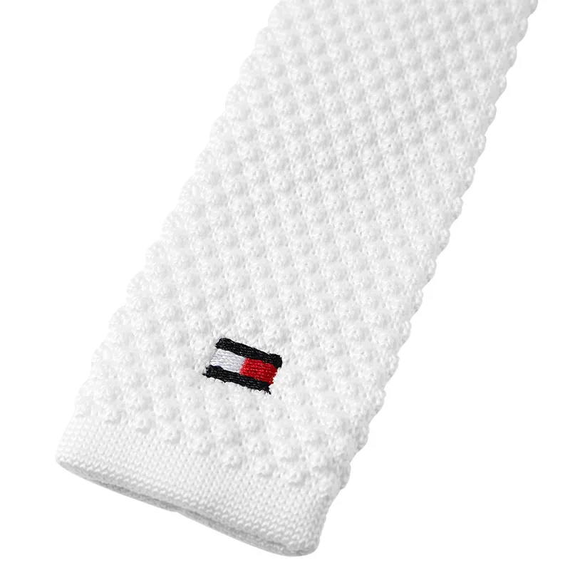 Tommy Hilfiger Adam Men's Knit Tie - Optic White-4