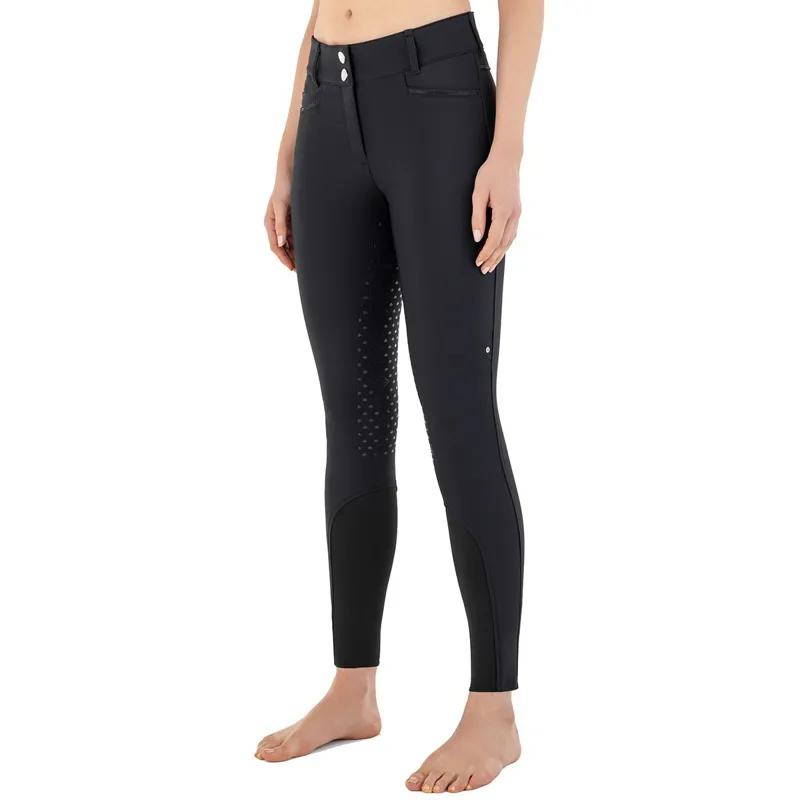 Equiline Adellek Full Grip Women's High Waist Winter Breeches - Black
