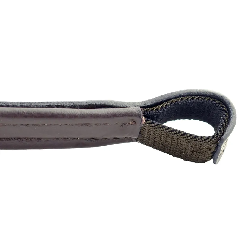 Dever Ascot Raised Elastic Padded Browband - Brown-3