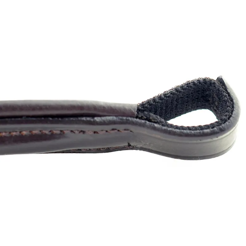 Dever Ascot Raised Elastic Padded Browband - Brown-2
