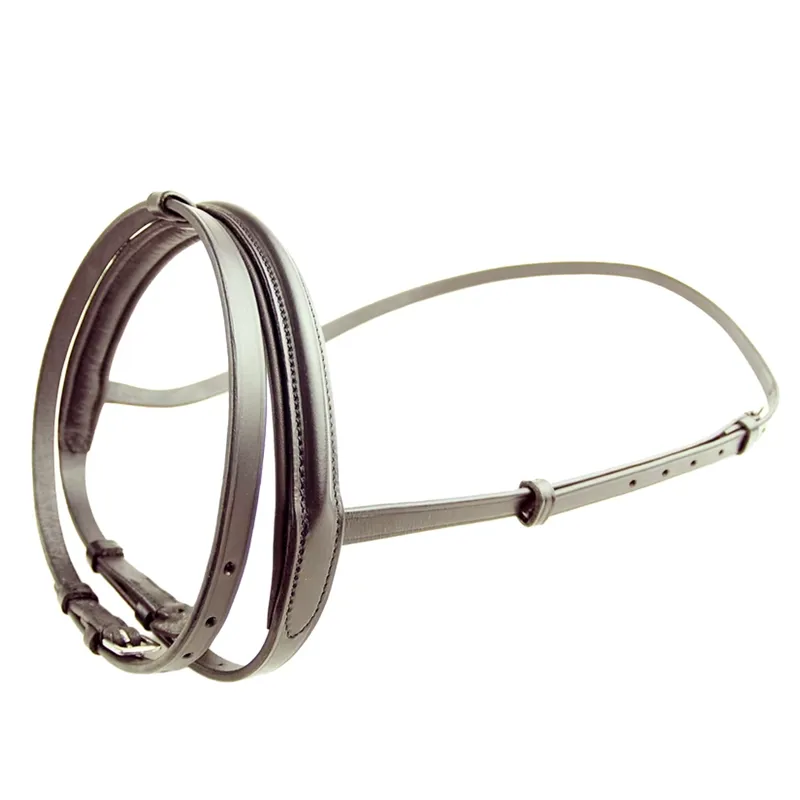 Dever Ascot Padded Flash Wide Noseband - Brown-1