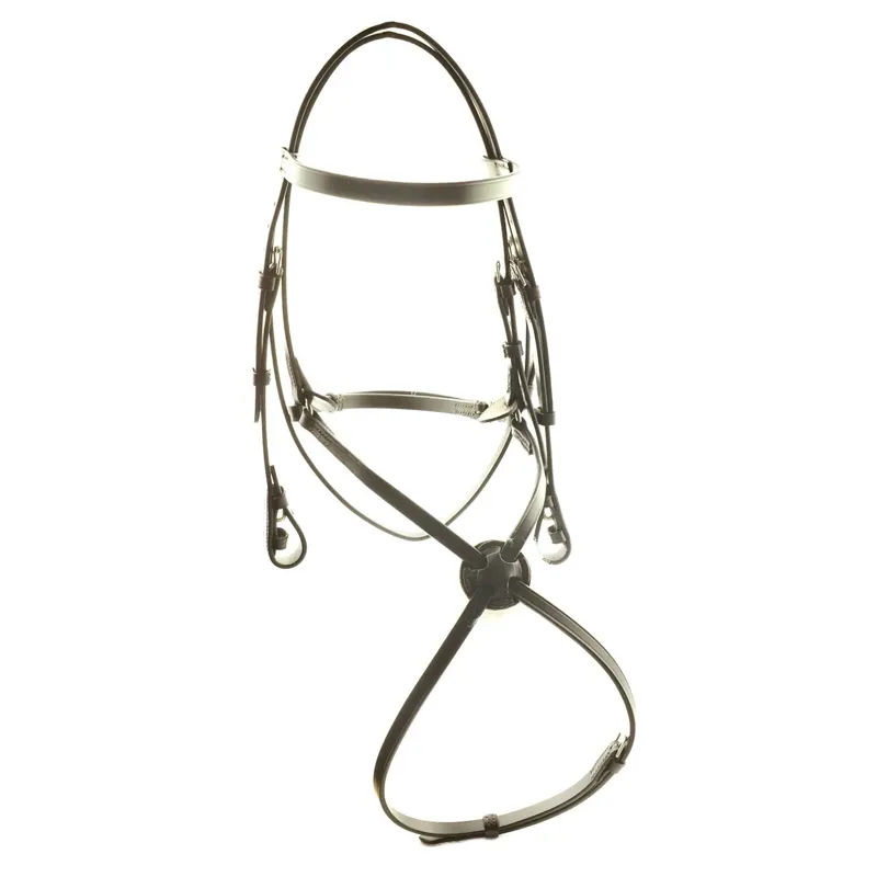 Dever Ascot Comfort High Ring Mexican Grackle Bridle - Brown