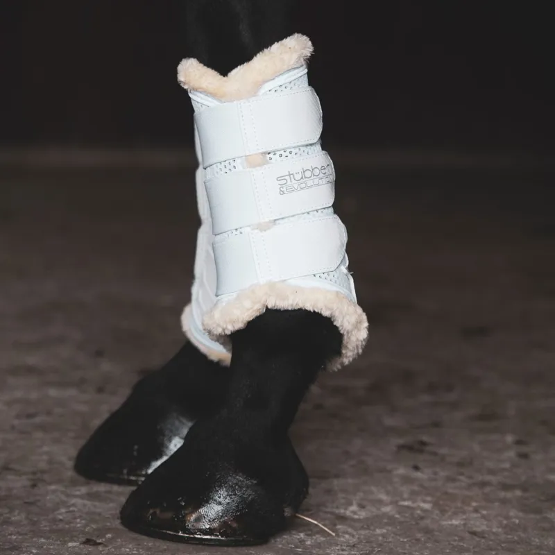 Stubben and Evolution Airflow Fleece Lined Splint Boots - White-6