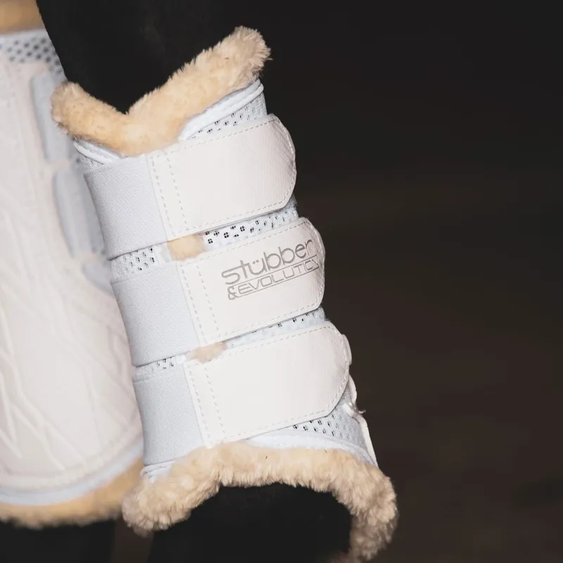 Stubben and Evolution Airflow Fleece Lined Splint Boots - White-1