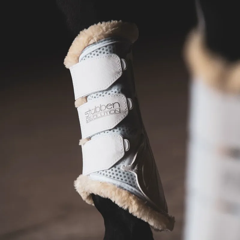Stubben and Evolution Airflow Fleece Lined Splint Boots - White-7