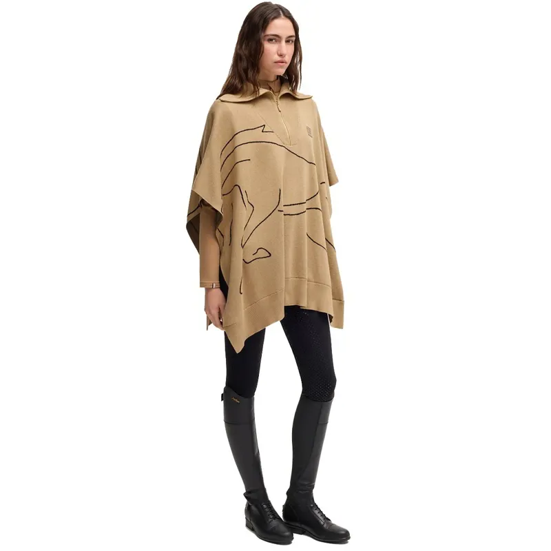 BOSS Equestrian Alisha Women's Knitwear Cape - Camel-1