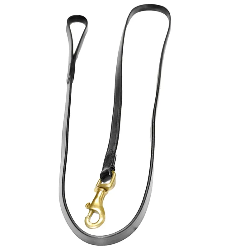 Dever Ascot Plain Leather Trigger Hook Lead - Black