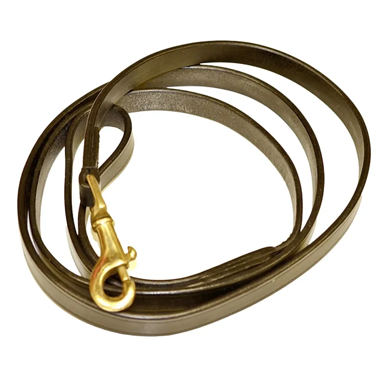 Dever Ascot Plain Leather Trigger Hook Lead - Brown-1