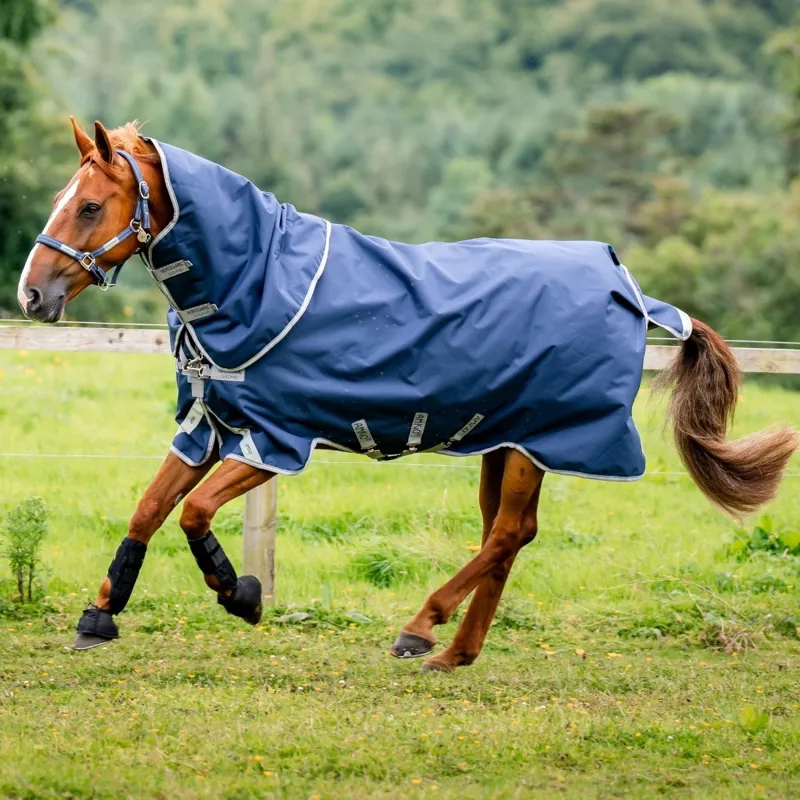 Amigo 1200D Plus 100g Detachable Neck Turnout Blanket - Navy/Titanium Grey