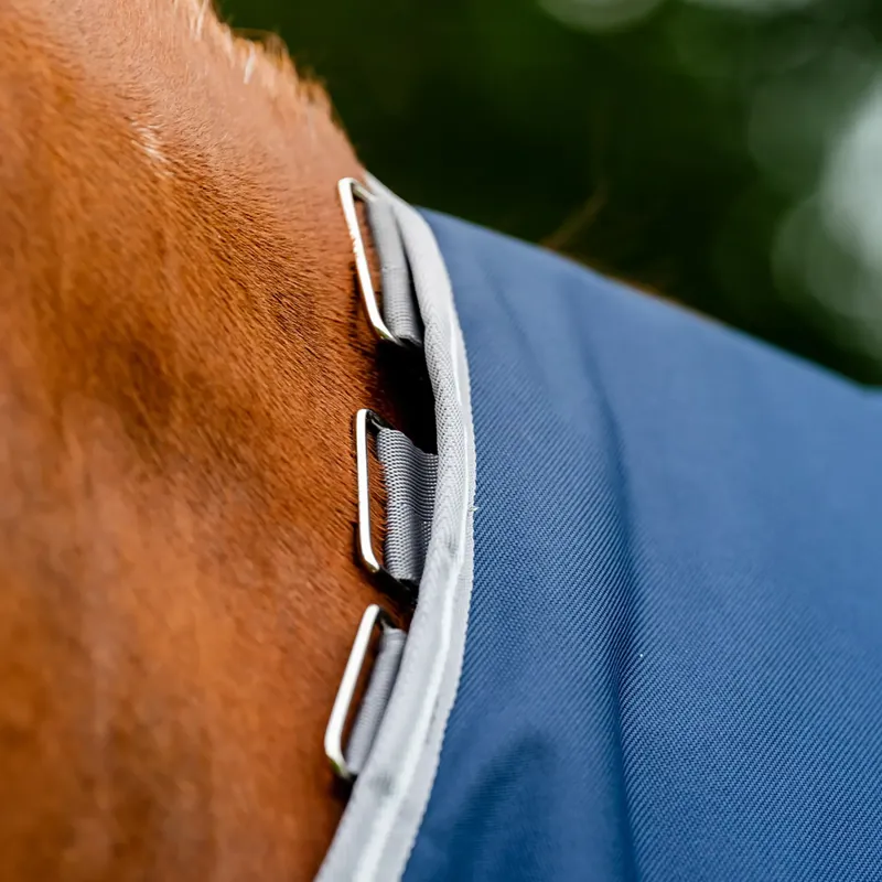 Amigo 1200D Plus 50g Detach-A-Neck Turnout Blanket - Navy / Titanium Grey-7