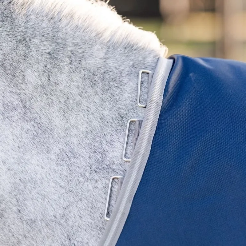 Amigo Bravo 1200D Plus 250g V-Front Pony Turnout Blanket - Navy/Titanium Grey/Silver-3
