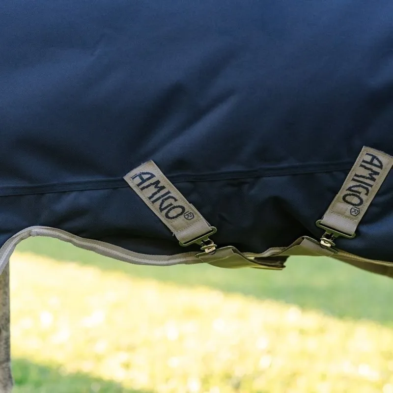 Amigo Bravo 1200D Plus 250g V-Front Pony Turnout Blanket - Navy/Titanium Grey/Silver-8