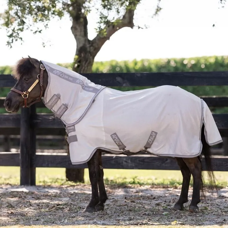Amigo Petite Bug Sheet Plus Detach-A-Neck Fly Sheet - Silver/Titanium Grey/Silver-1