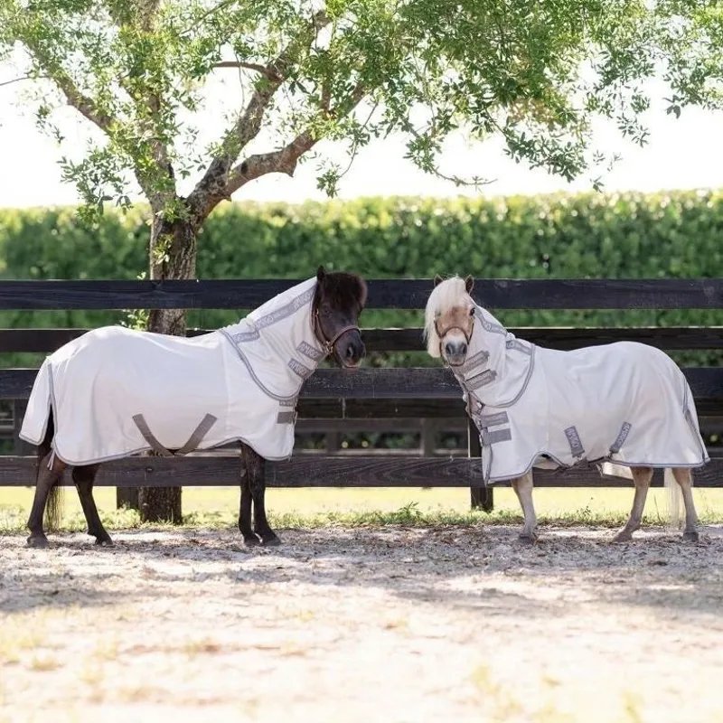 Amigo Petite Bug Sheet Plus Detach-A-Neck Fly Sheet - Silver/Titanium Grey/Silver-5
