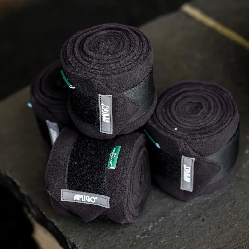 Amigo Fleece Polo Wraps - Black