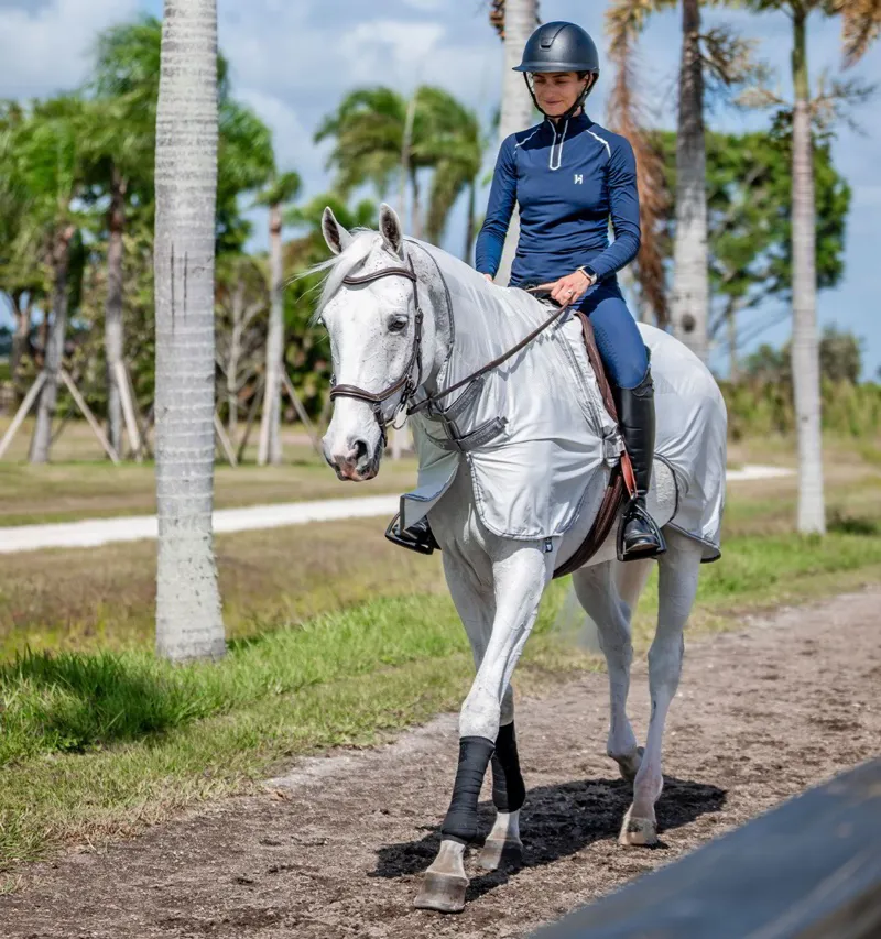 Amigo Flyrider Full Neck Fly Exercise Sheet - Silver/Titanium Grey-2