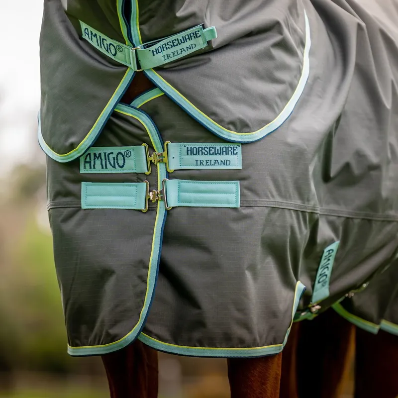 Amigo Hero 600D Ripstop Plus 200g Turnout Blanket - Shadow/Blue Haze-1